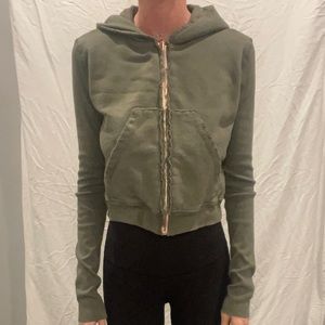 Frank & Eileen army green zip up hoodie